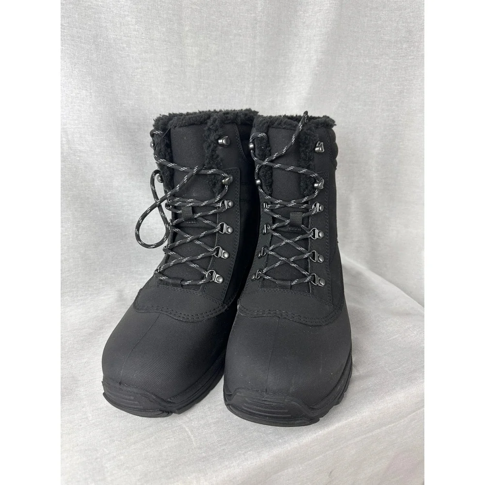 All in Motion‎ Mens Blaise Waterproof Snow Boots Black Faux Fur Lined Size 11